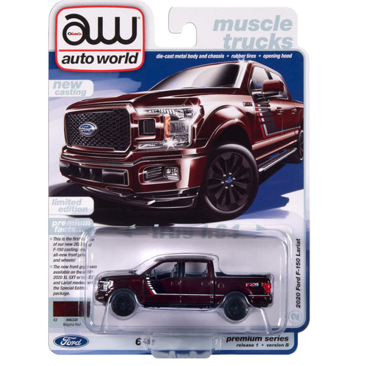 Autoworld - 2020 Ford F-150 Truck *New Front Core & Wheels*, red - Muscle Trucks - AWSP150B