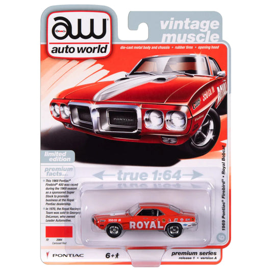 Auto World - 1969 Pontiac Firebird *Royal Bobcat*, red-orange - AWSP152A - 1:64