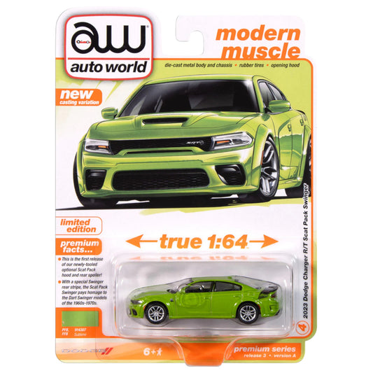 Autoworld - 2023 Dodge Charger R/T Scat Pack Swinger, green - AWSP181A