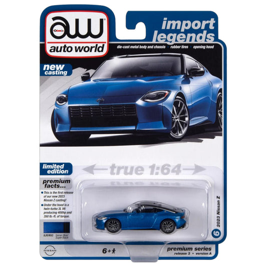 Auto World - 2023 Nissan Z, Seiran blue/super black - AWSP134A - 1:64
