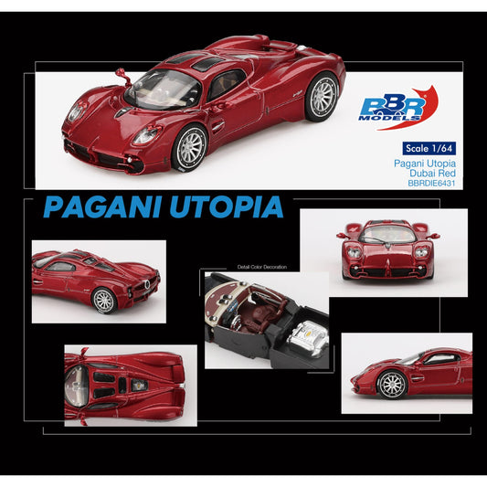 BBR - 2023 Pagani Utopia, Dubai red - BBRDIE6431 - 1:64