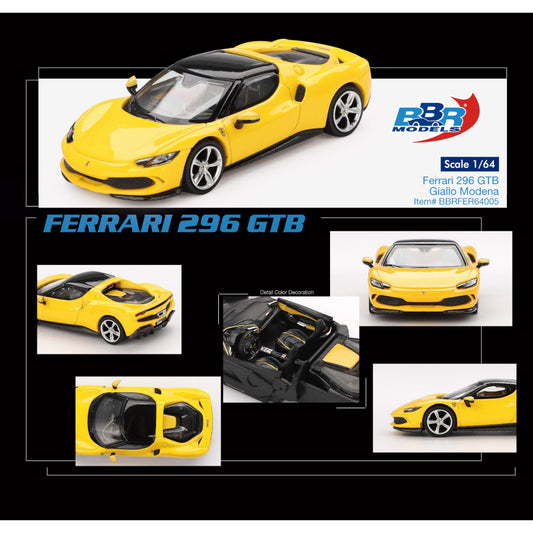 BBR - Pre-Order - FERRARI 296 GTB GIALLO MODENA 2024 - BBRFER64005