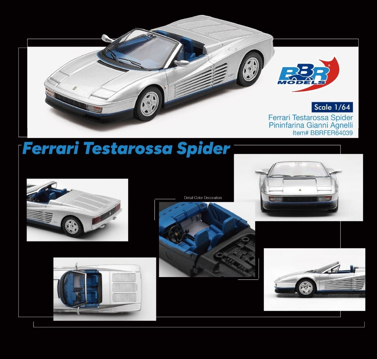BBR - Pre-Order - Ferrari Testarossa Spider Pininfarina Gianni Agnelli - BBRFER64039