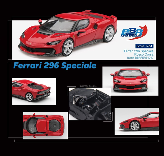 BBR - Pre-Order - Ferrari 296 Speciale Rosso Corsa - BBRFER64042