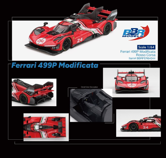 BBR - Pre-Order - Ferrari 499P Modificata Rosso Corsa - BBRFER64044