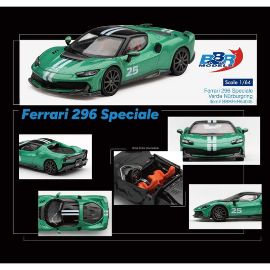 BBR - Pre-Order - Ferrari 296 Speciale Verde Nürburgring - BBRFER64045