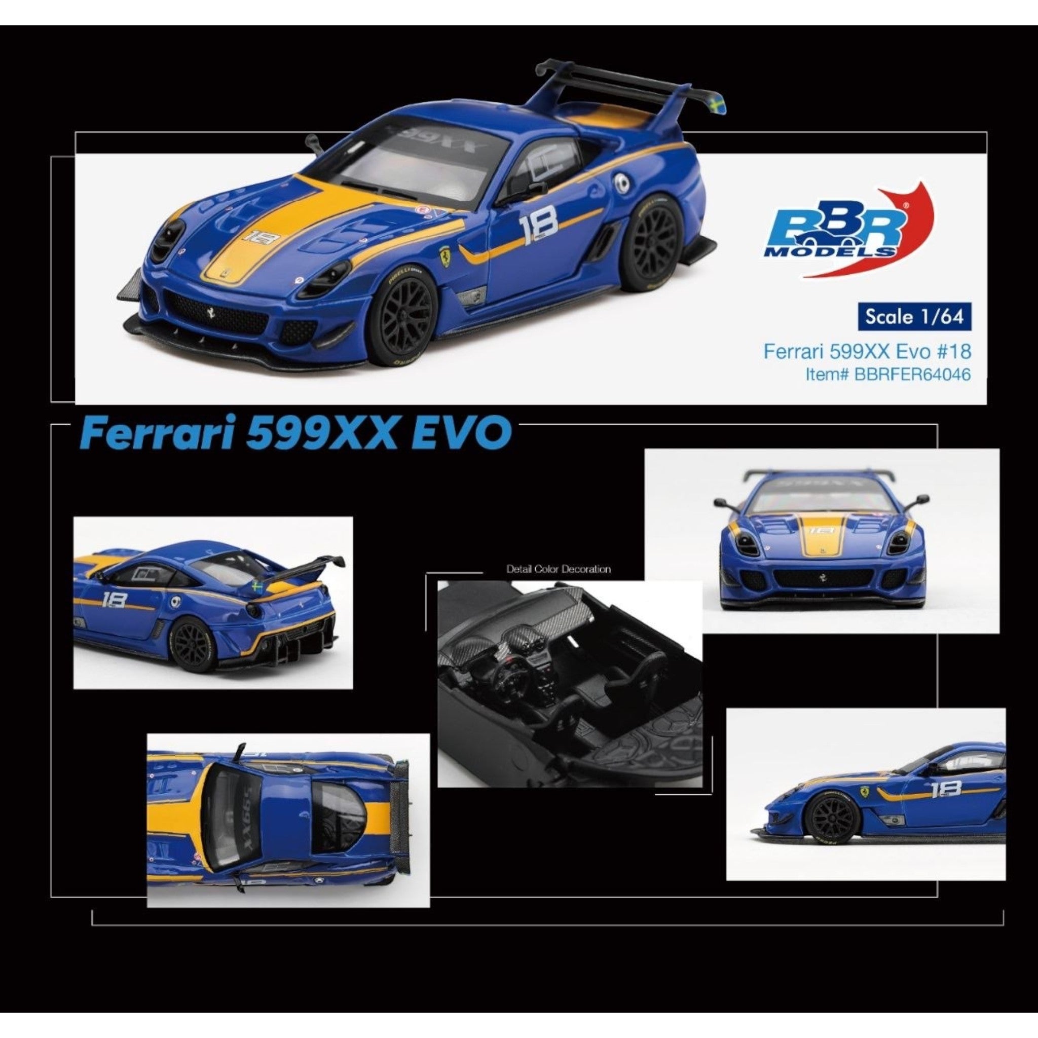 BBR - Pre-Order - Ferrari 599XX Evo #18 - BBRFER64046