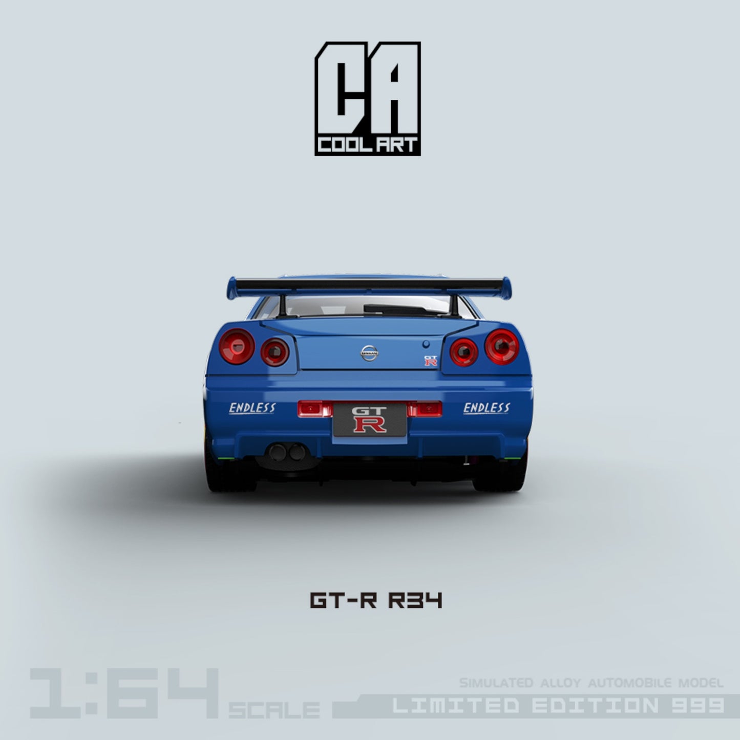 CoolArt Models - Pre-Order - Nissan Skyline GT-R R34 Reverse Racing, blue - CA646314