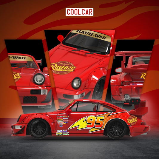 Pre-Order bis 19.09.2025 - CoolCar - Porsche 964 Lightning McQueen Paint - CC640883