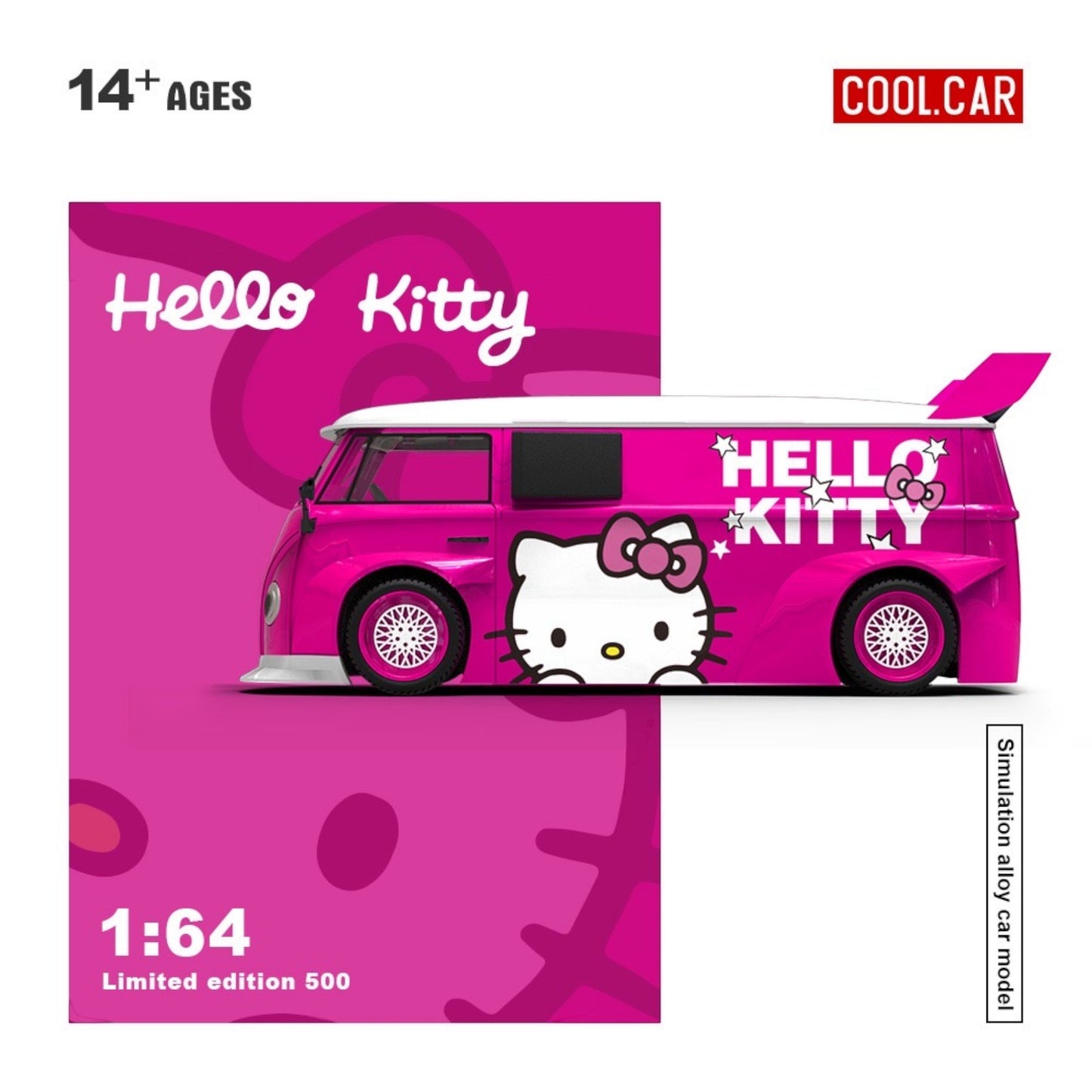 Pre-Order bis 03.12.2025 - CoolCar - Volkswagen T1, Hello Kitty, dark pink - CC642949