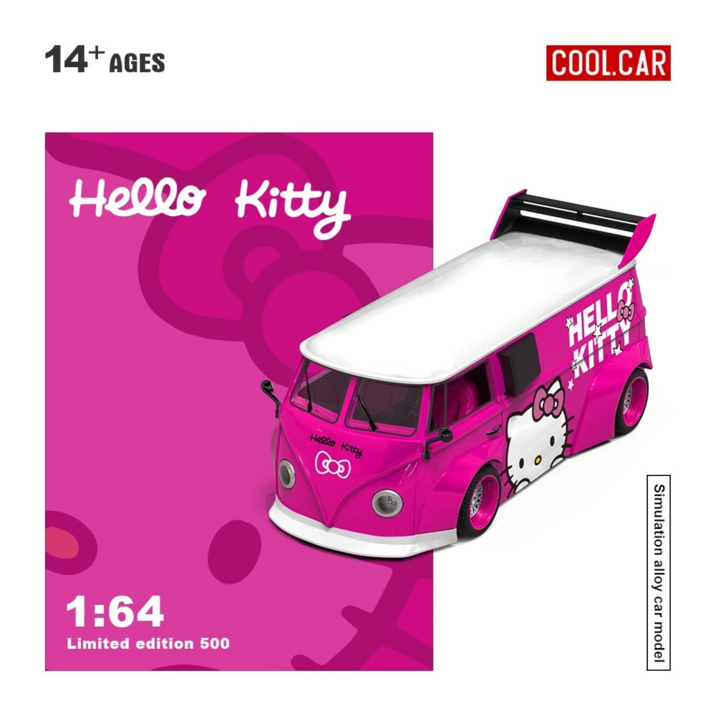 Pre-Order bis 03.12.2025 - CoolCar - Volkswagen T1, Hello Kitty, dark pink - CC642949