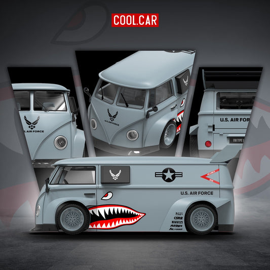 CoolCar - Pre-Order - Volkswagen T1 Grey Shark Mouth - CC642959