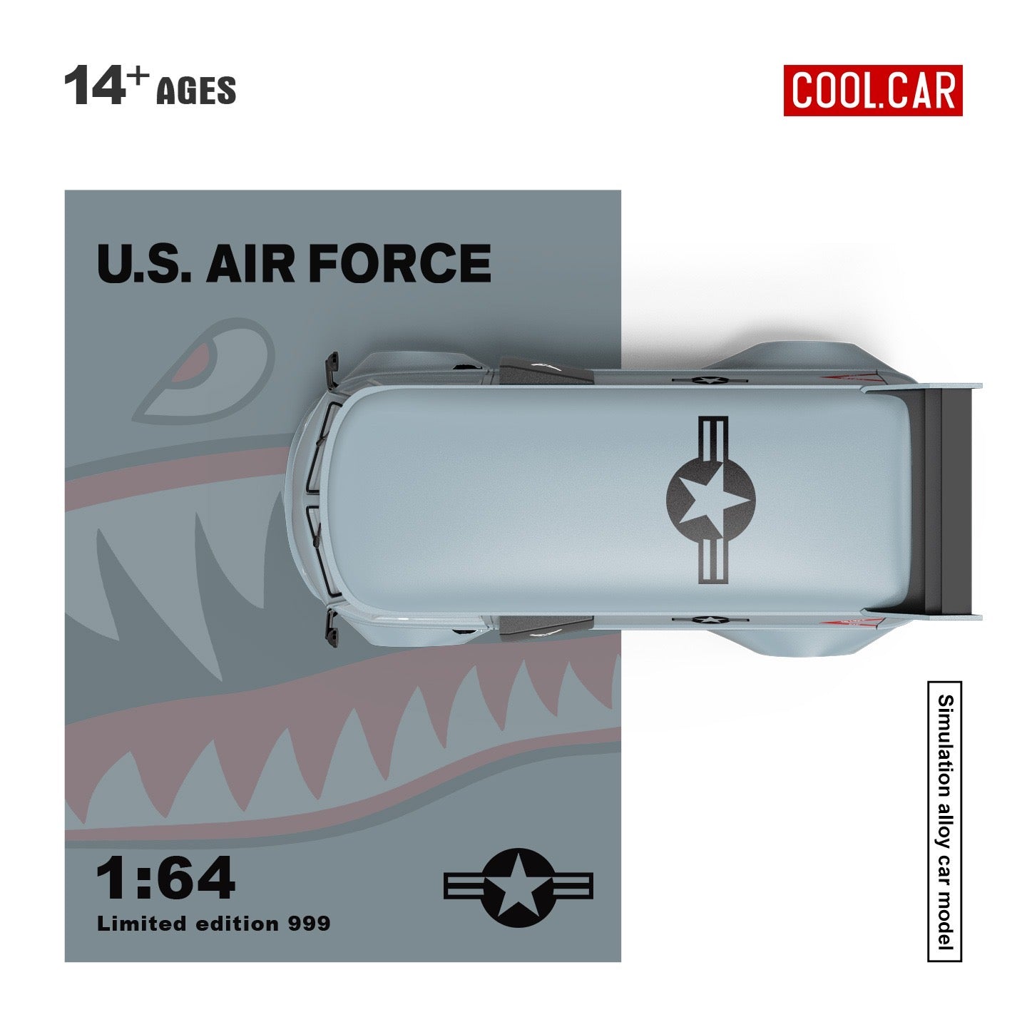 CoolCar - Pre-Order - Volkswagen T1 Grey Shark Mouth - CC642959