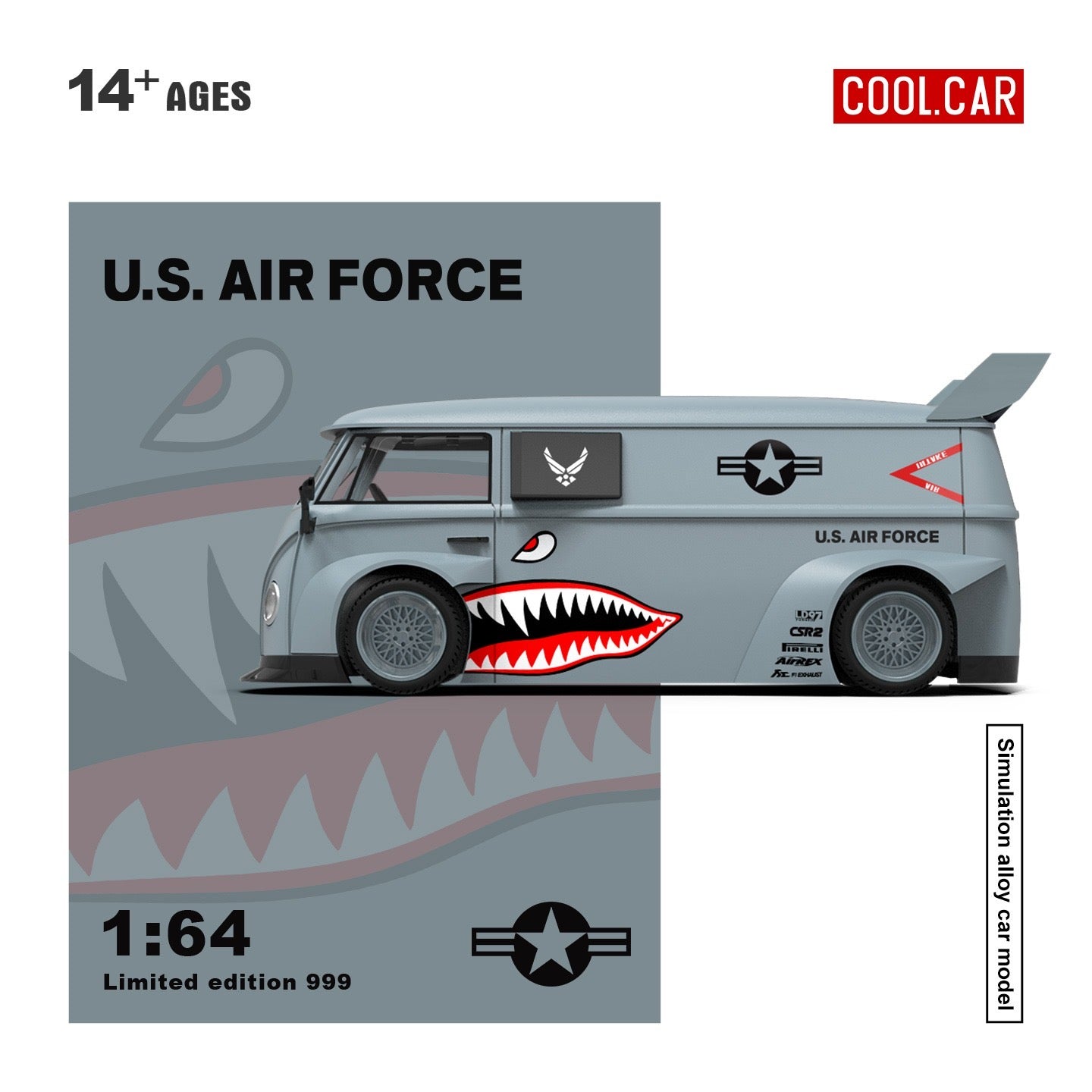 CoolCar - Pre-Order - Volkswagen T1 Grey Shark Mouth - CC642959
