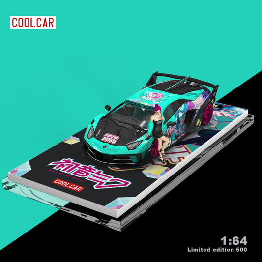 CoolCar - Pre-Order - Lamborghini Aventodor GT-EVO Hatsune Miku mit Figur