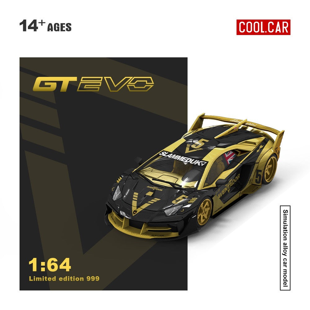 CoolCar - Pre-Order - Lamborghini Aventador GTEVO V5 black and gold - CC643831