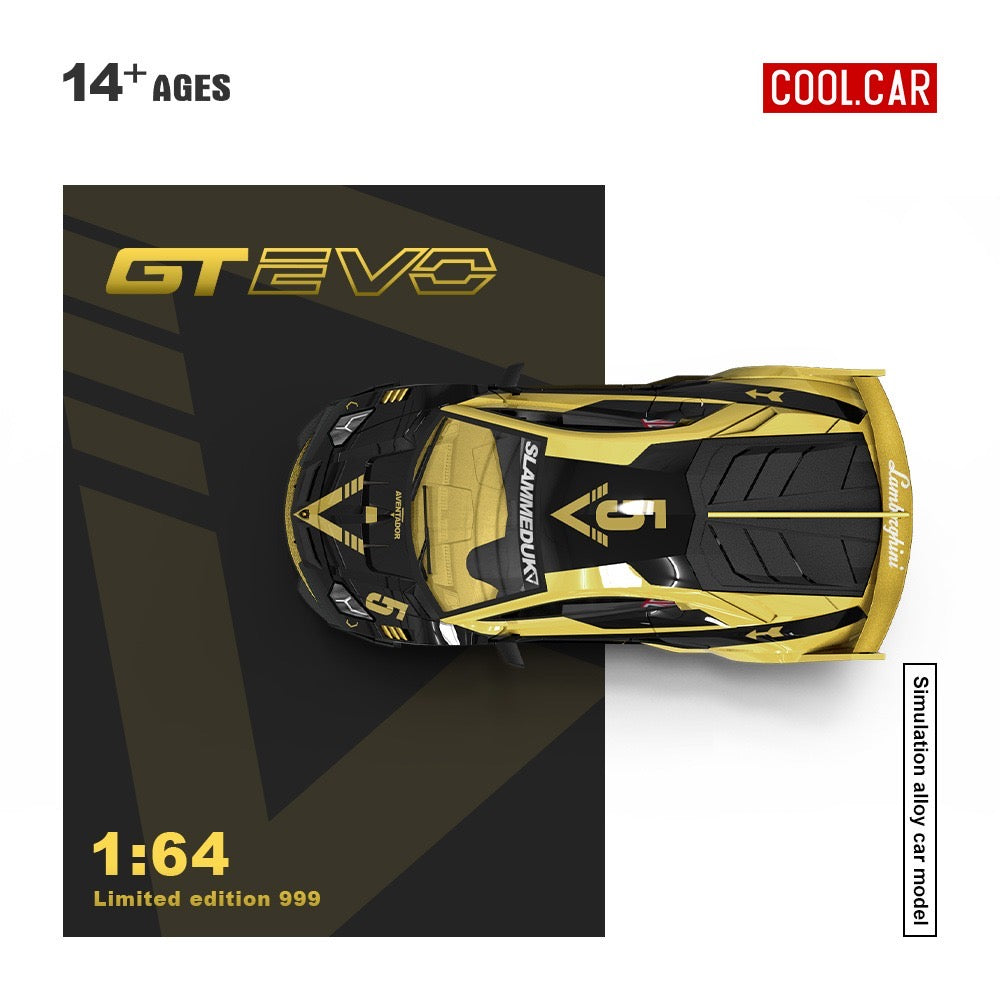 CoolCar - Pre-Order - Lamborghini Aventador GTEVO V5 black and gold - CC643831