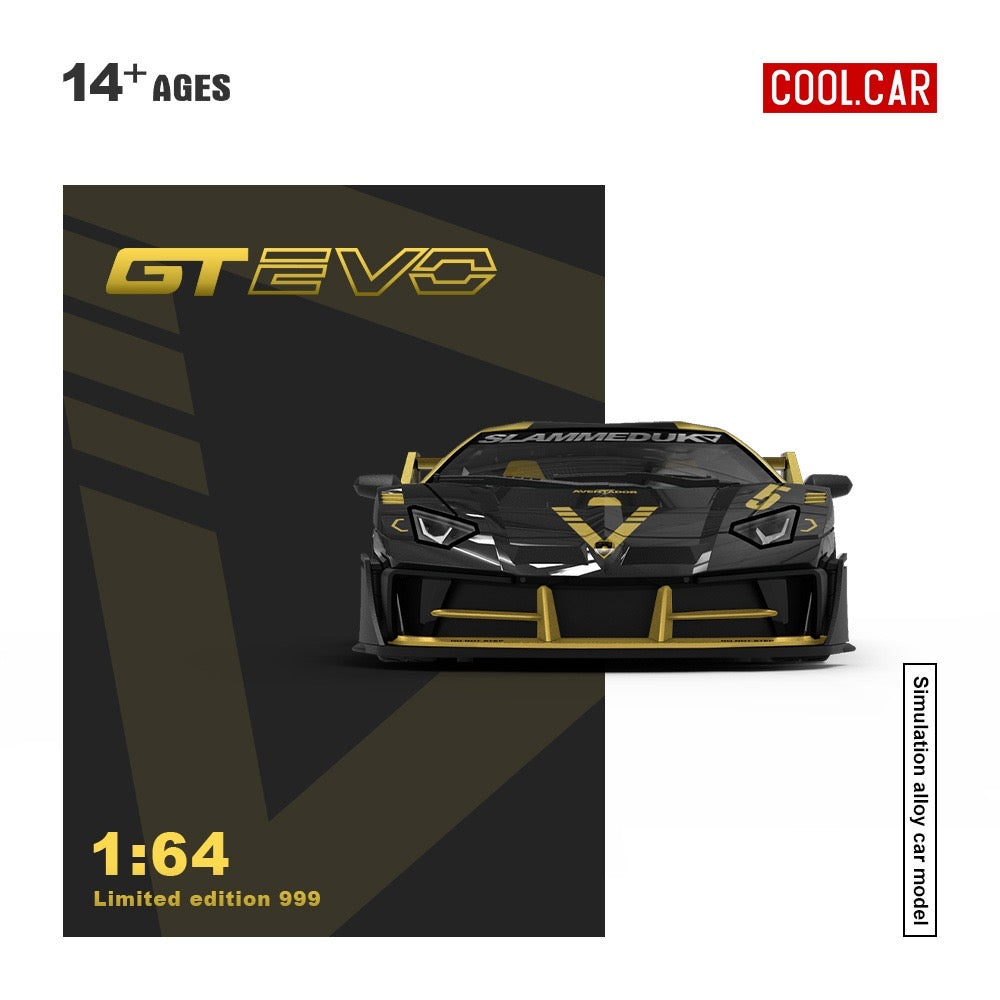 CoolCar - Pre-Order - Lamborghini Aventador GTEVO V5 black and gold - CC643831