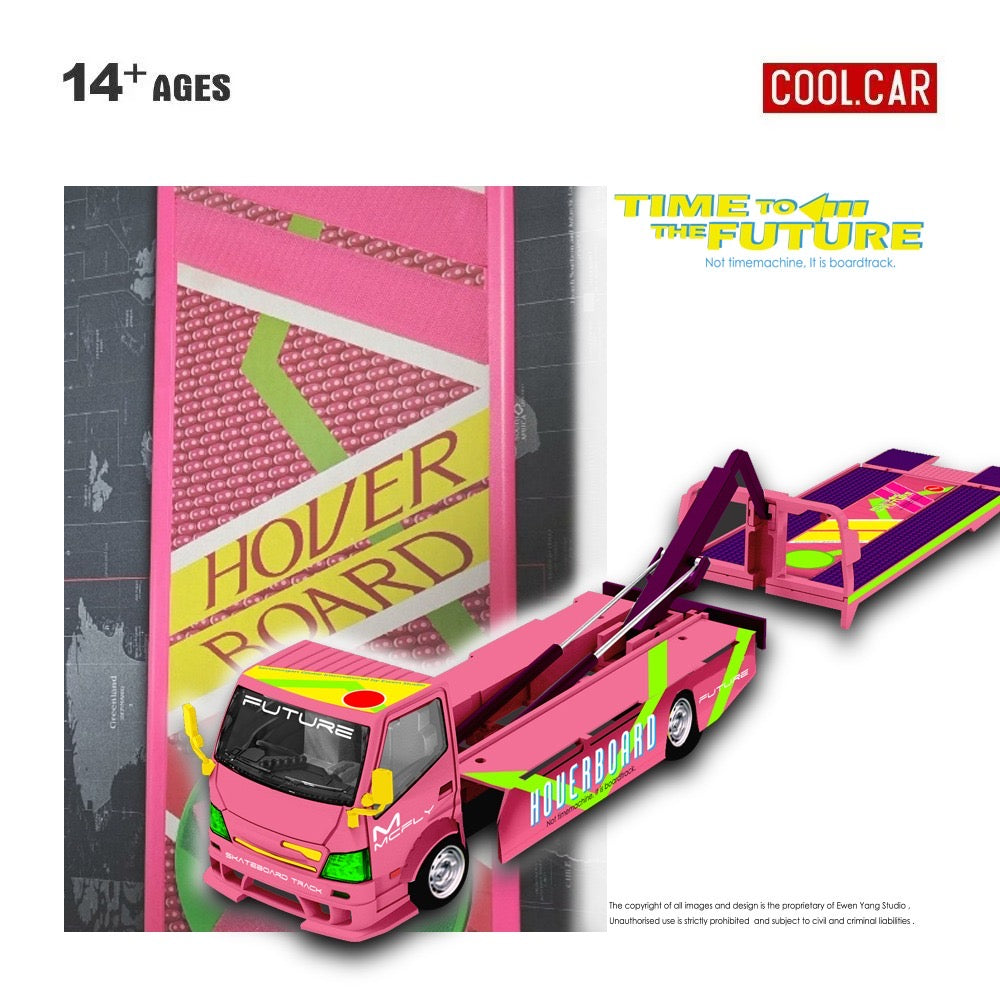 Pre-Order bis 23.01.2026 - CoolCar - H300 flatbed transport trailer - Return to the future painted - CC647227