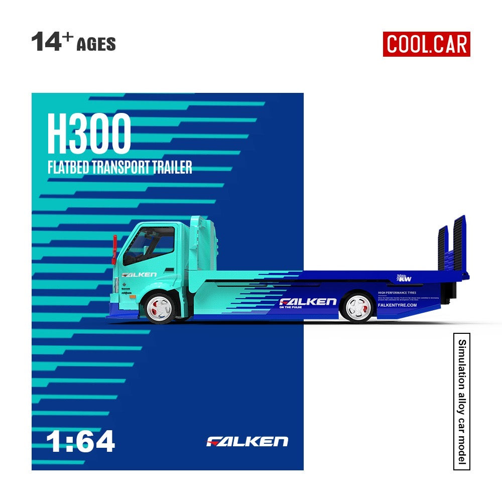 CoolCar - Pre-Order - H300 flat transport trailer, Falken blue - CC647232