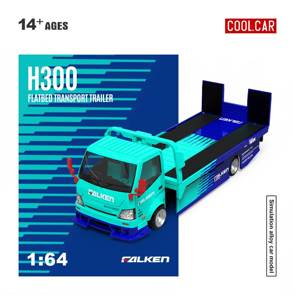 CoolCar - Pre-Order - H300 flat transport trailer, Falken blue - CC647232