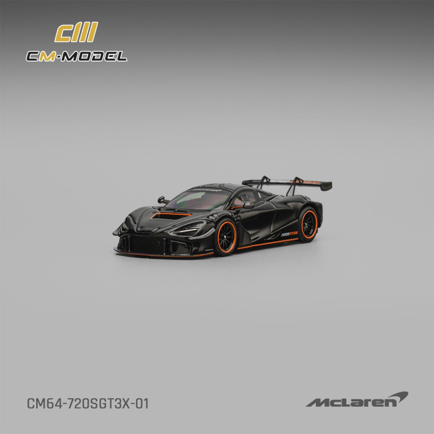CM Model - Pre-Order - Mclaren 720SGT3X Black - CM64-720SGT3X-01