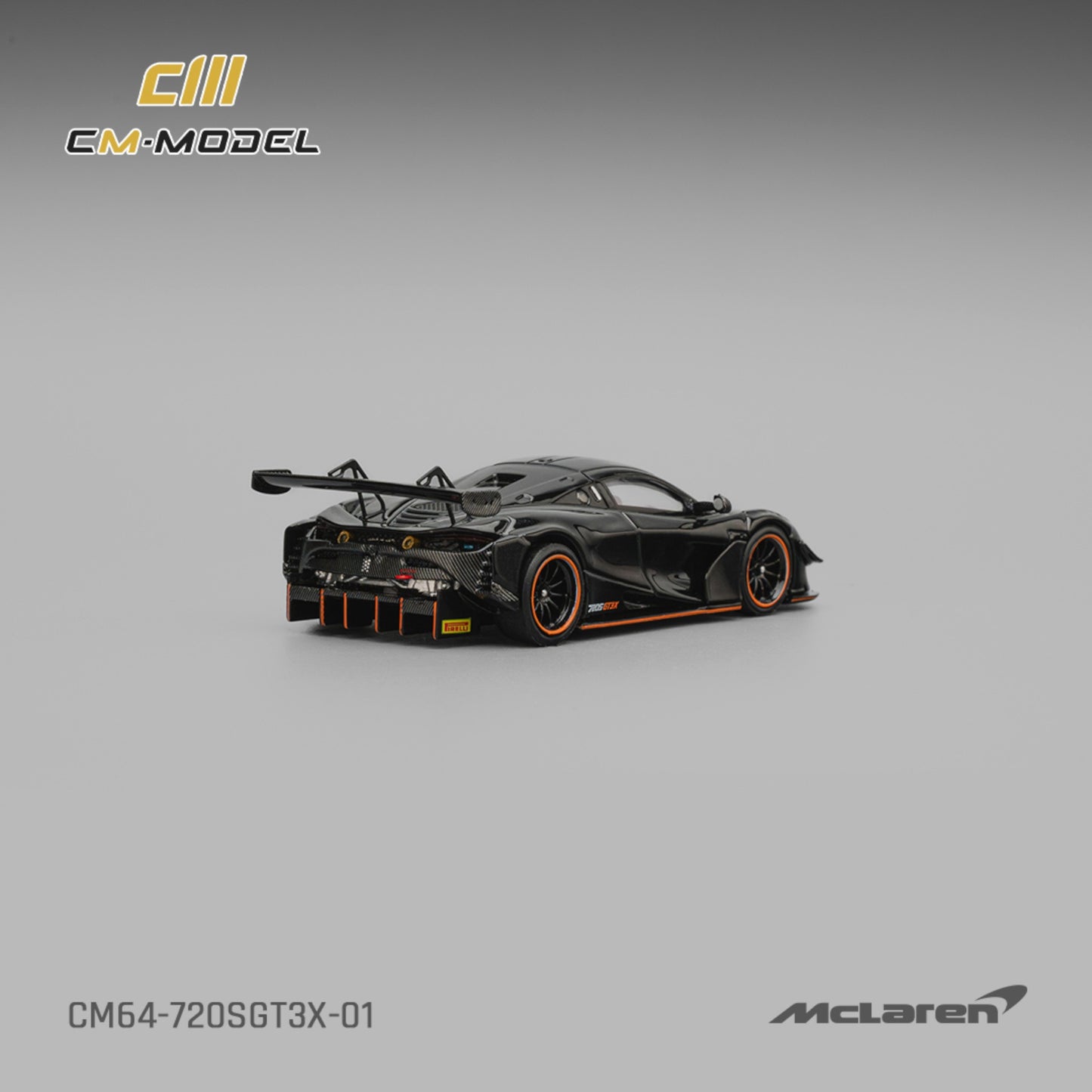 CM Model - Pre-Order - Mclaren 720SGT3X Black - CM64-720SGT3X-01