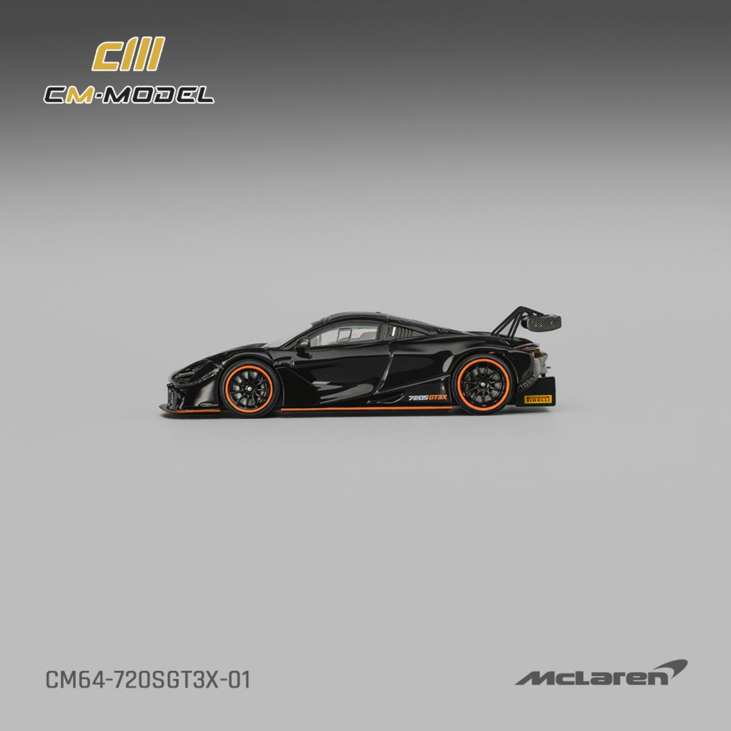 CM Model - Pre-Order - Mclaren 720SGT3X Black - CM64-720SGT3X-01