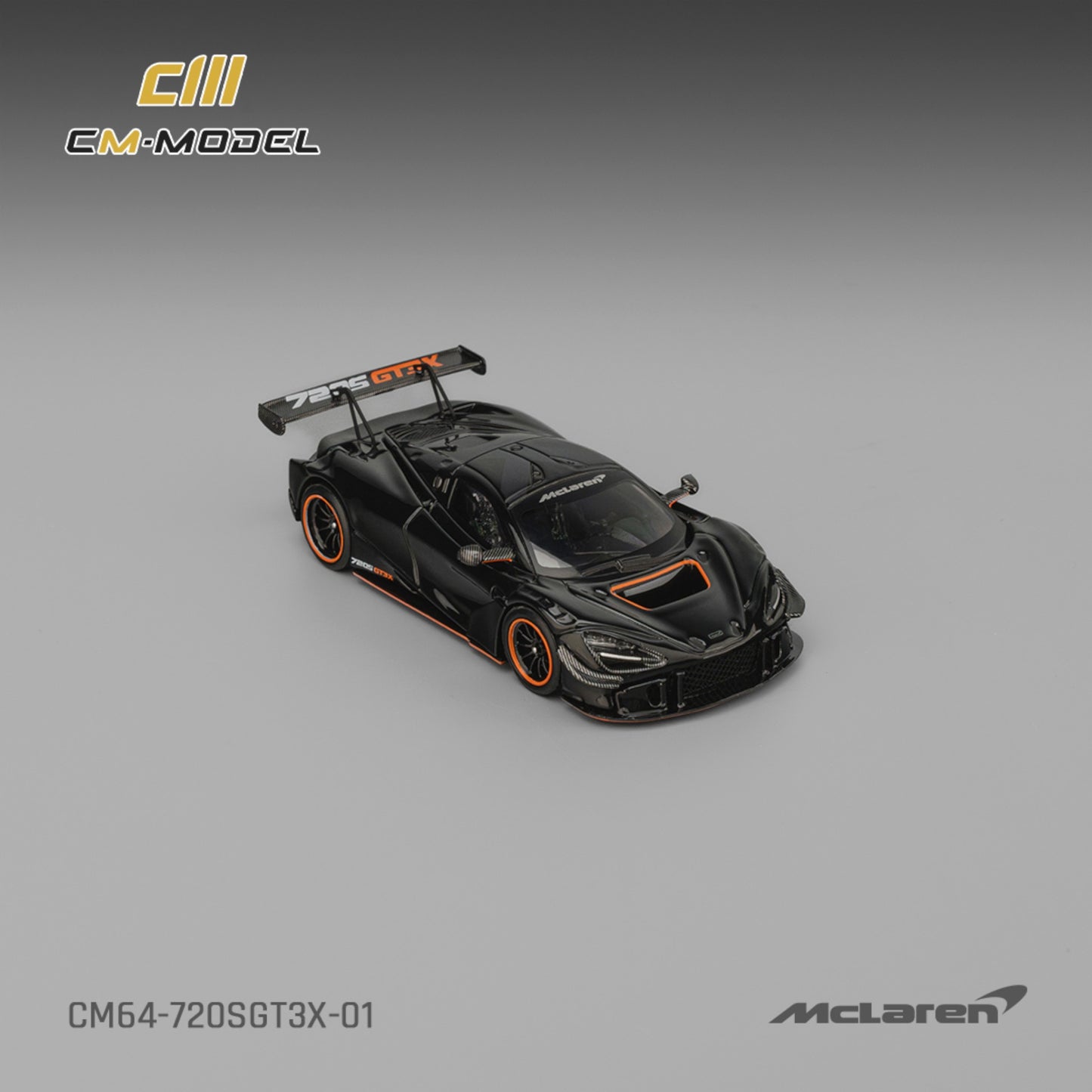 CM Model - Pre-Order - Mclaren 720SGT3X Black - CM64-720SGT3X-01