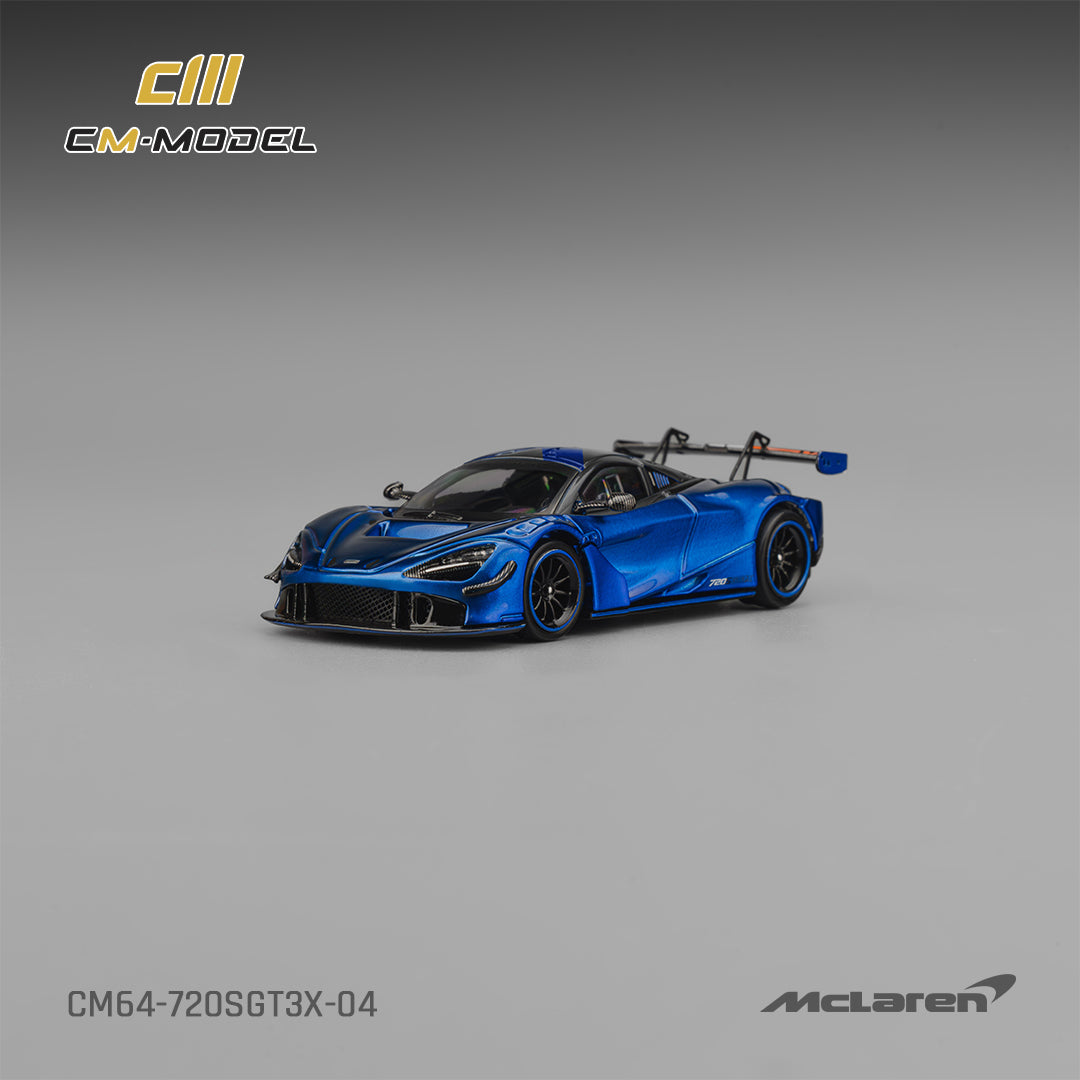 CM Model - Pre-Order - Mclaren 720SGT3X Aurora Blue - CM64-720SGT3X-04