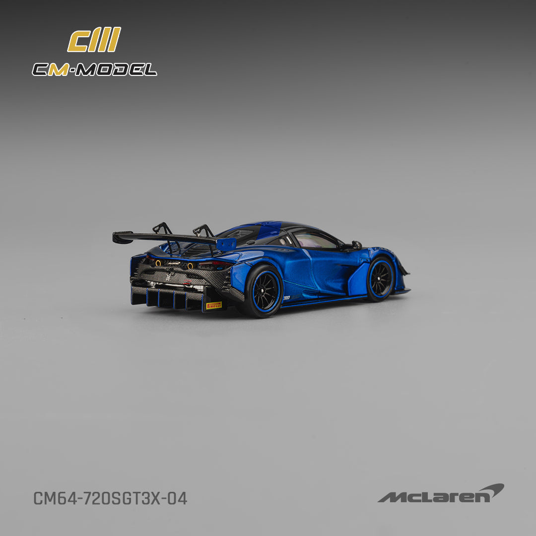 CM Model - Pre-Order - Mclaren 720SGT3X Aurora Blue - CM64-720SGT3X-04