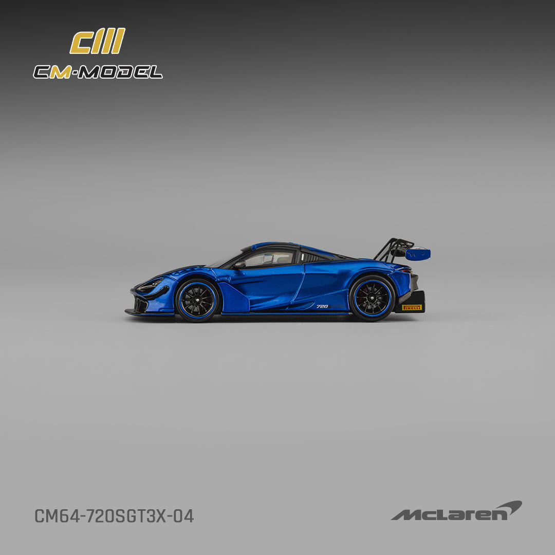 CM Model - Pre-Order - Mclaren 720SGT3X Aurora Blue - CM64-720SGT3X-04