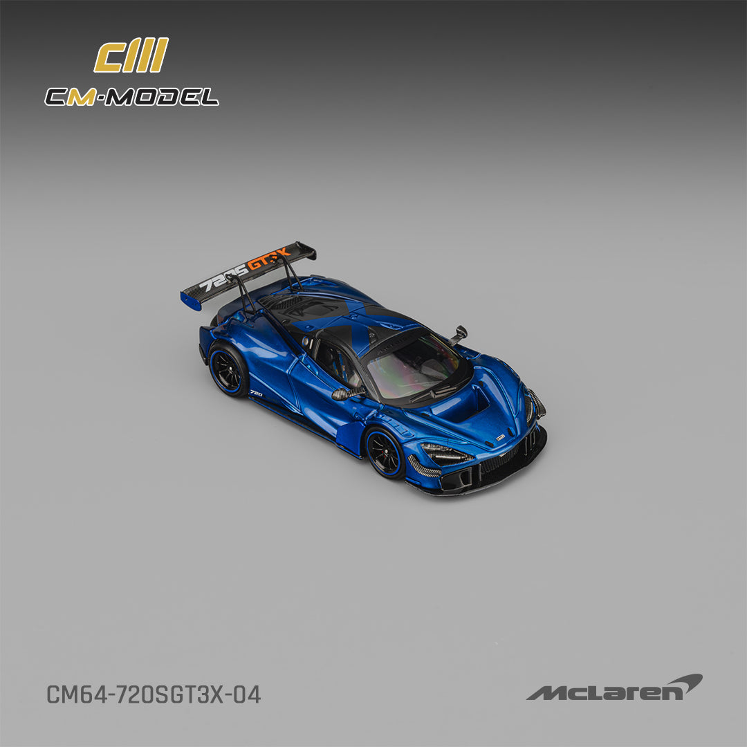CM Model - Pre-Order - Mclaren 720SGT3X Aurora Blue - CM64-720SGT3X-04