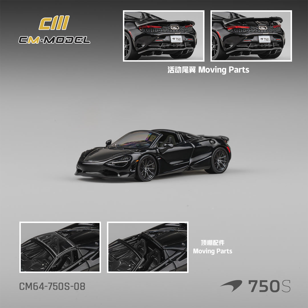 CM Model - Pre-Order - Mclaren 750S Spider Onyx Black - CM64-750S-08