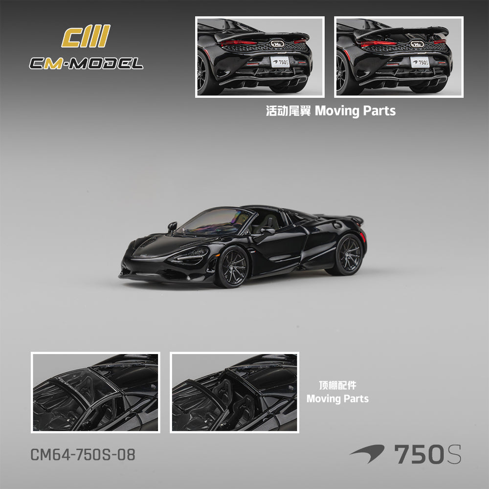 CM Model - Pre-Order - Mclaren 750S Spider Onyx Black - CM64-750S-08