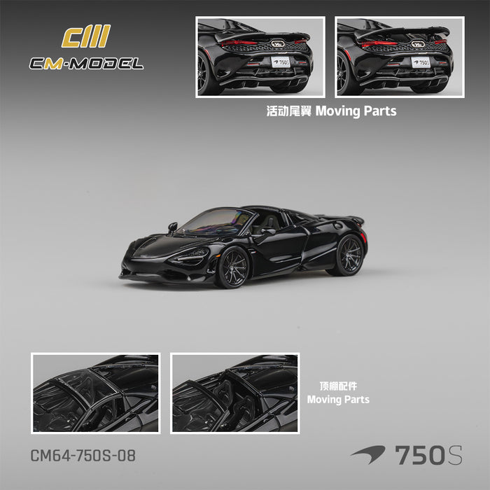CM Model - Pre-Order - Mclaren 750S Spider Onyx Black - CM64-750S-08