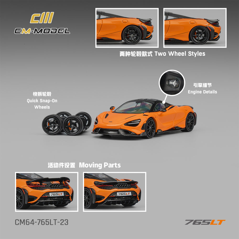 CM Model - Pre-Order - Mclaren 765LT Papaya Orange - CM64-765LT-23