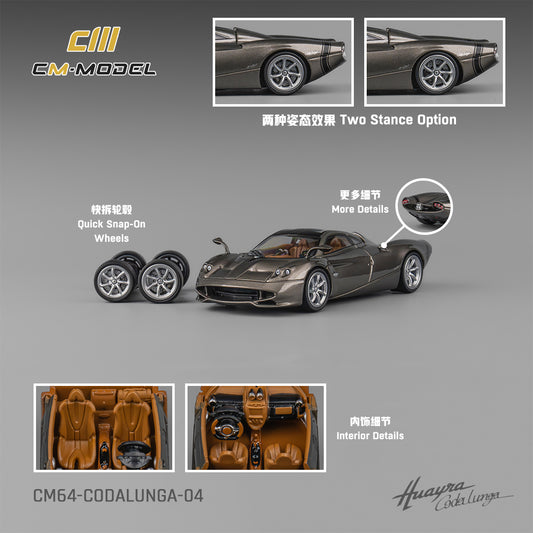 CM Model - Pre-Order - Pagani Codalunga Metal Gun Grey - CM64-Codalunga-04