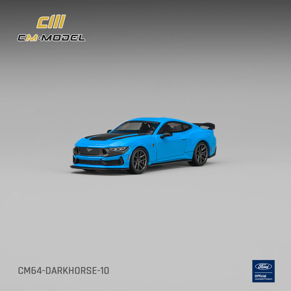 CM Model - Pre-Order - Ford Darkhorse Grabber Blue with Black Hood Stripes - CM64-Darkhorse-03
