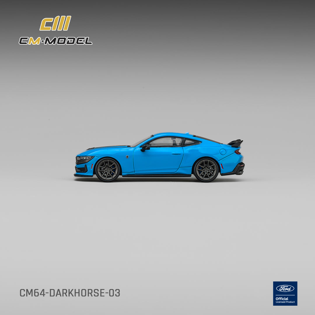 CM Model - Pre-Order - Ford Darkhorse Grabber Blue with Black Hood Stripes - CM64-Darkhorse-03
