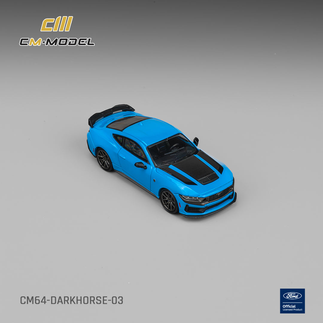 CM Model - Pre-Order - Ford Darkhorse Grabber Blue with Black Hood Stripes - CM64-Darkhorse-03
