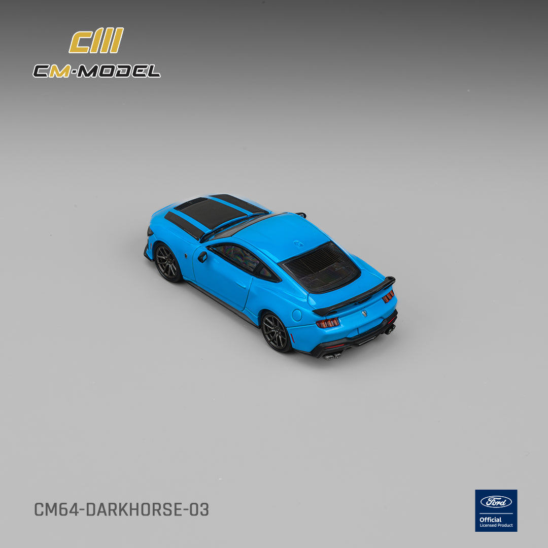 CM Model - Pre-Order - Ford Darkhorse Grabber Blue with Black Hood Stripes - CM64-Darkhorse-03