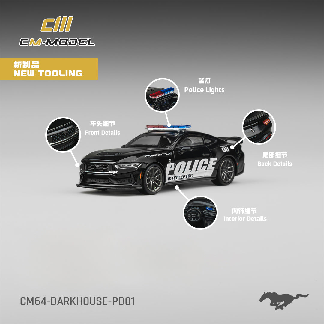 CM Model - Pre-Order - Ford Mustang Dark Horse Police Cruiser - CM64-DarkHorse-PD01