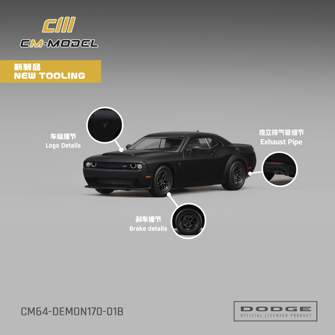 CM Model - Pre-Order - Dodge Demon 170 Matte Black - CM64-Demon170-01B