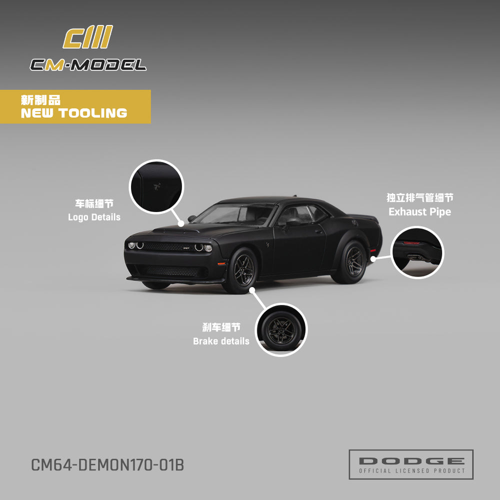 CM Model - Pre-Order - Dodge Demon 170 Matte Black - CM64-Demon170-01B
