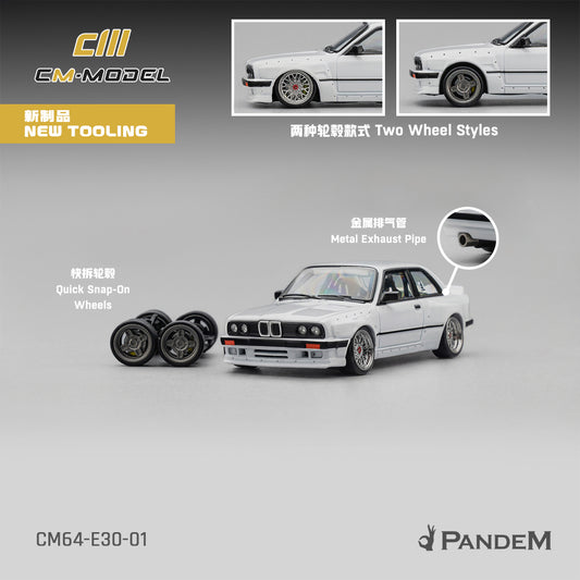 CM Model - Pre-Order - Pandem BMW M3 E30, Pearl White - CM64-E30-01