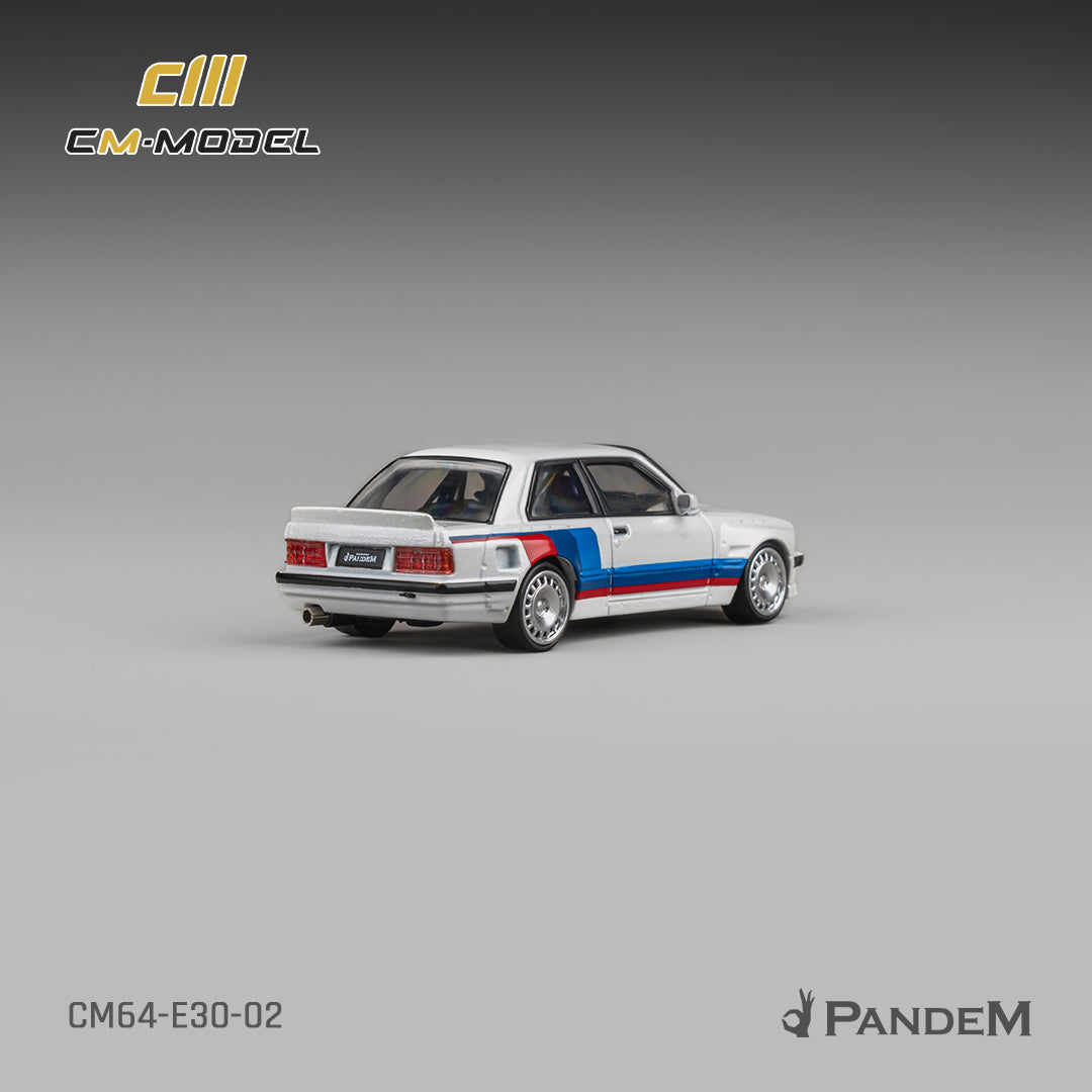 CM Model - Pre-Order - Pandem M3 E30 Alpine White with M Tri-Stripes - CM64-E30-02
