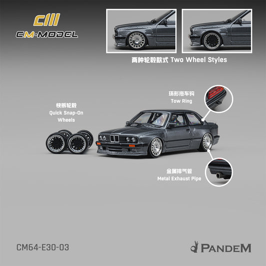 CM Model - Pre-Order - Pandem M3 E30 Metallic Gunmetal Gray - CM64-E30-03