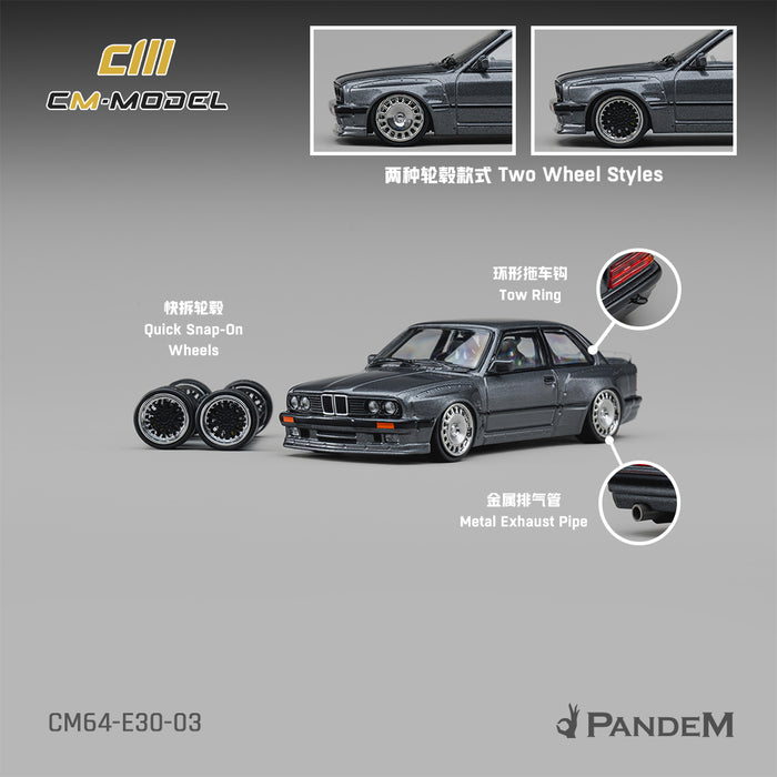 CM Model - Pre-Order - Pandem M3 E30 Metallic Gunmetal Gray - CM64-E30-03