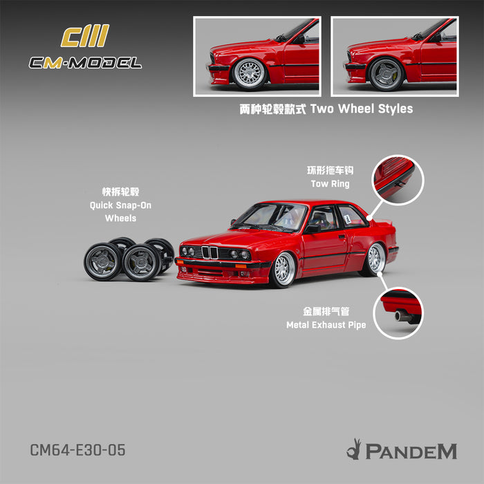 CM Model - Pre-Order - Pandem M3 E30 Bright Red - CM64-E30-05